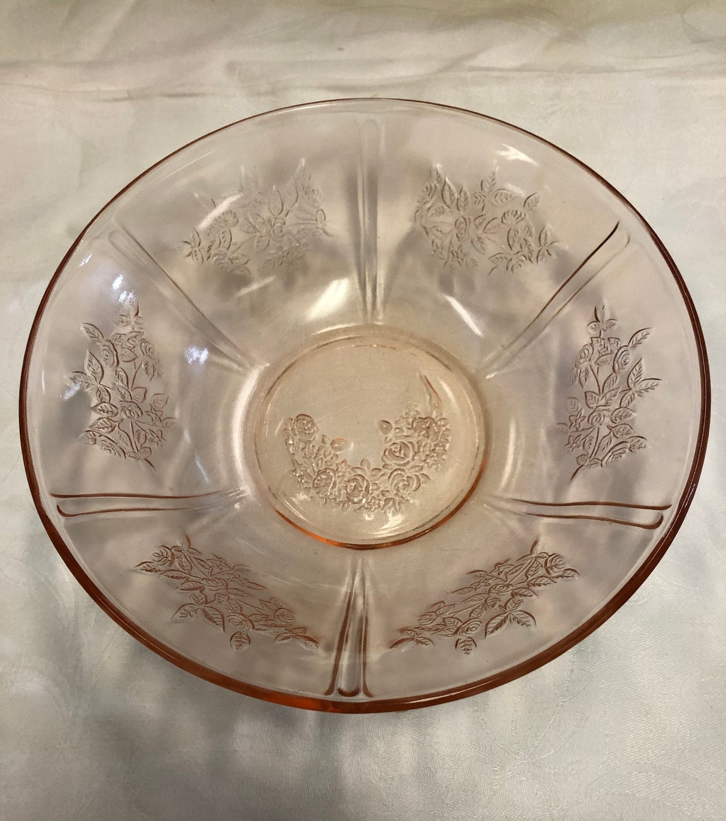 Sharon Pink Depression Glass Serving Bowl- Federal Glass Company - 1939