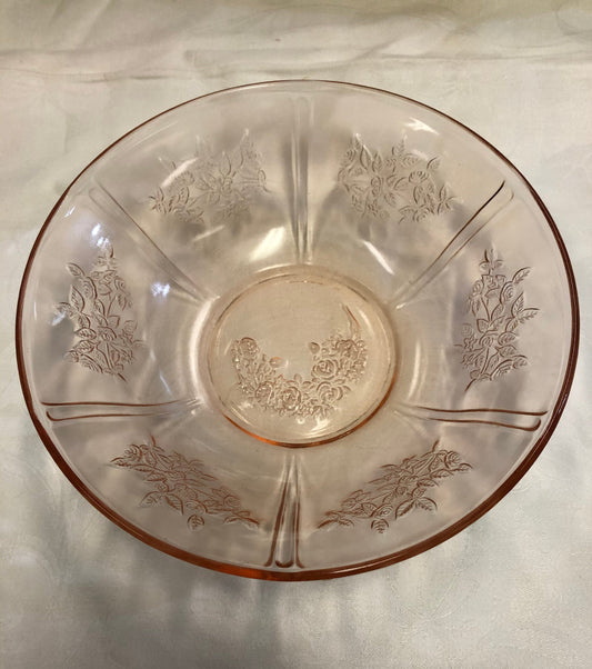 Sharon Pink Depression Glass Serving Bowl- Federal Glass Company - 1939