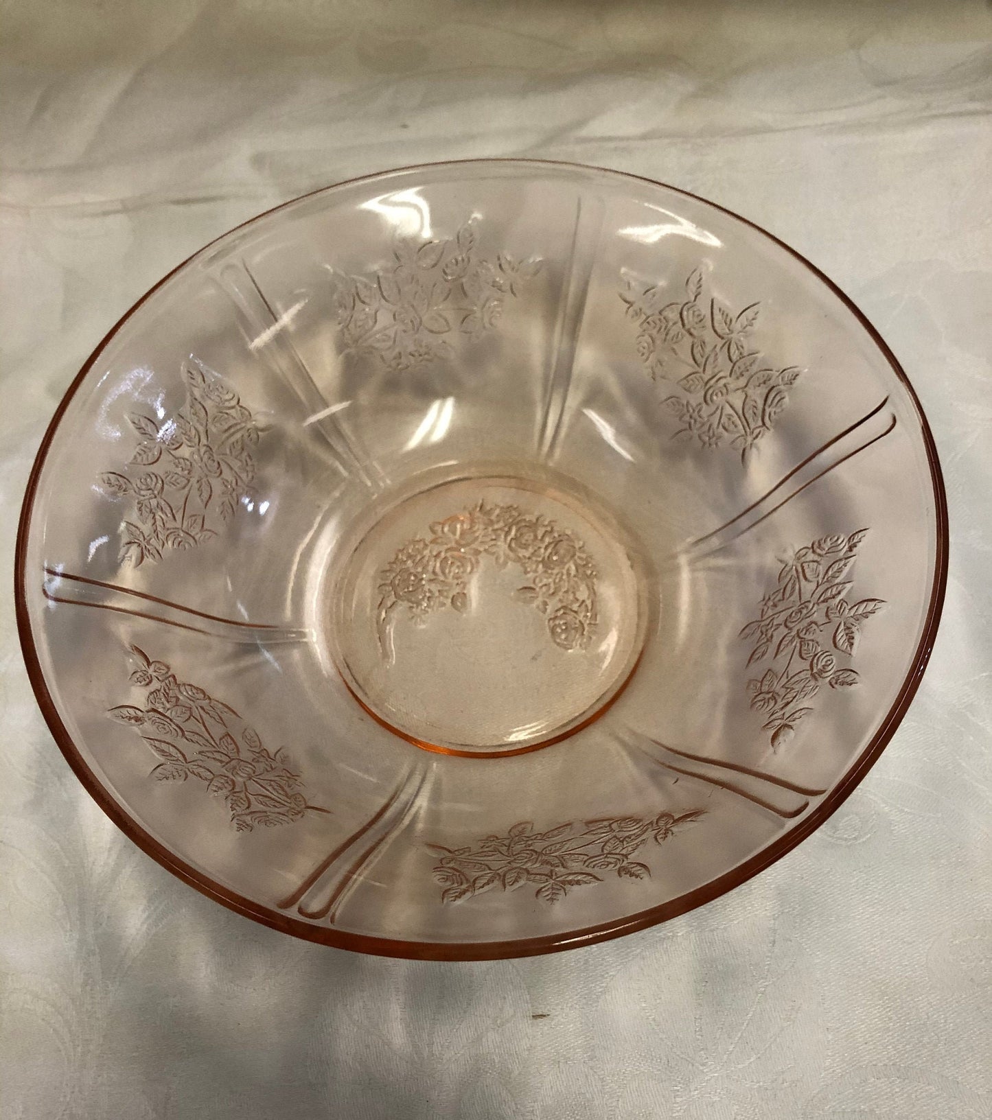 Sharon Pink Depression Glass Serving Bowl- Federal Glass Company - 1939