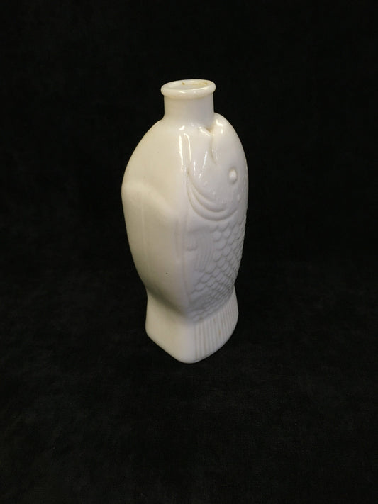 Doctor Fisch's Bitters Fish Bottle Milk Glass