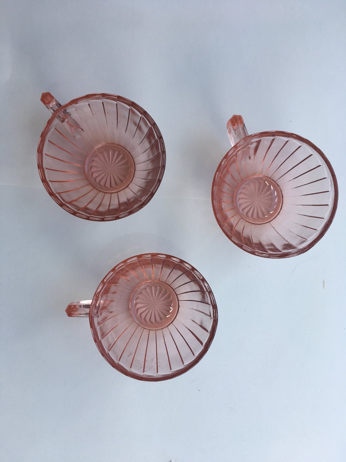 1930s Jeannette Pink Depression Glass Sierra Pinwheel Teacups - 3 Available - Sold Separately