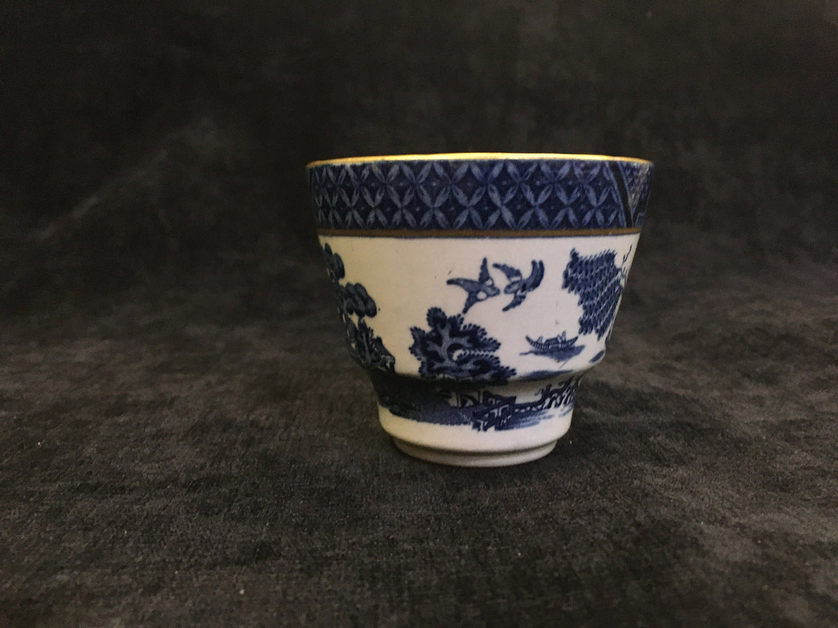 Booths "Real Old Willow" China DemitasseTeacups made in England Blue and White - 1940s Vintage
