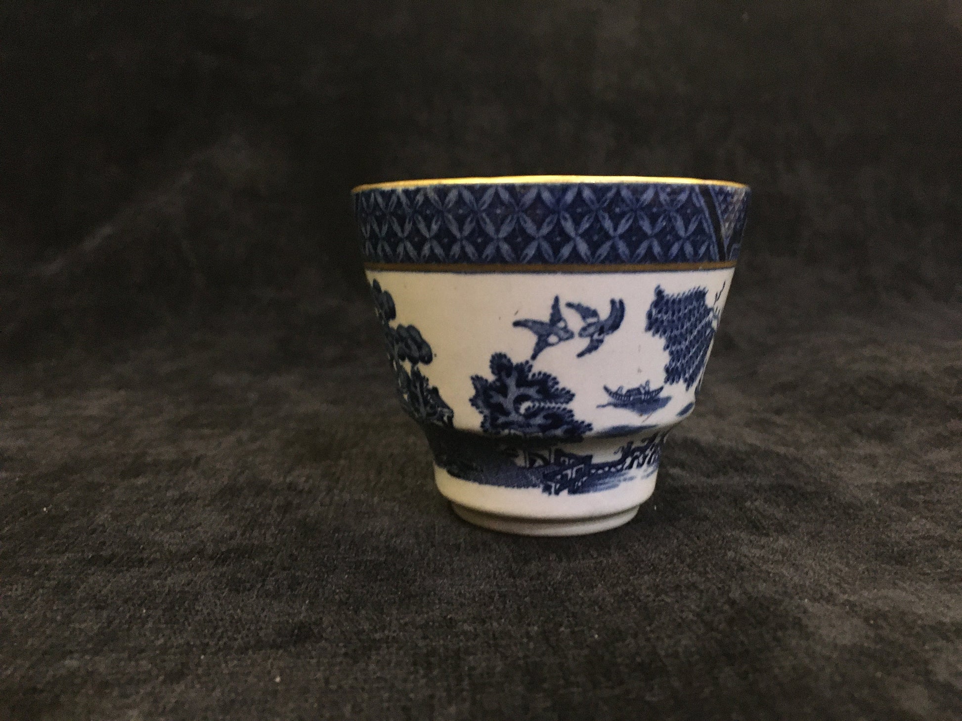 Booths "Real Old Willow" China DemitasseTeacups made in England Blue and White - 1940s Vintage