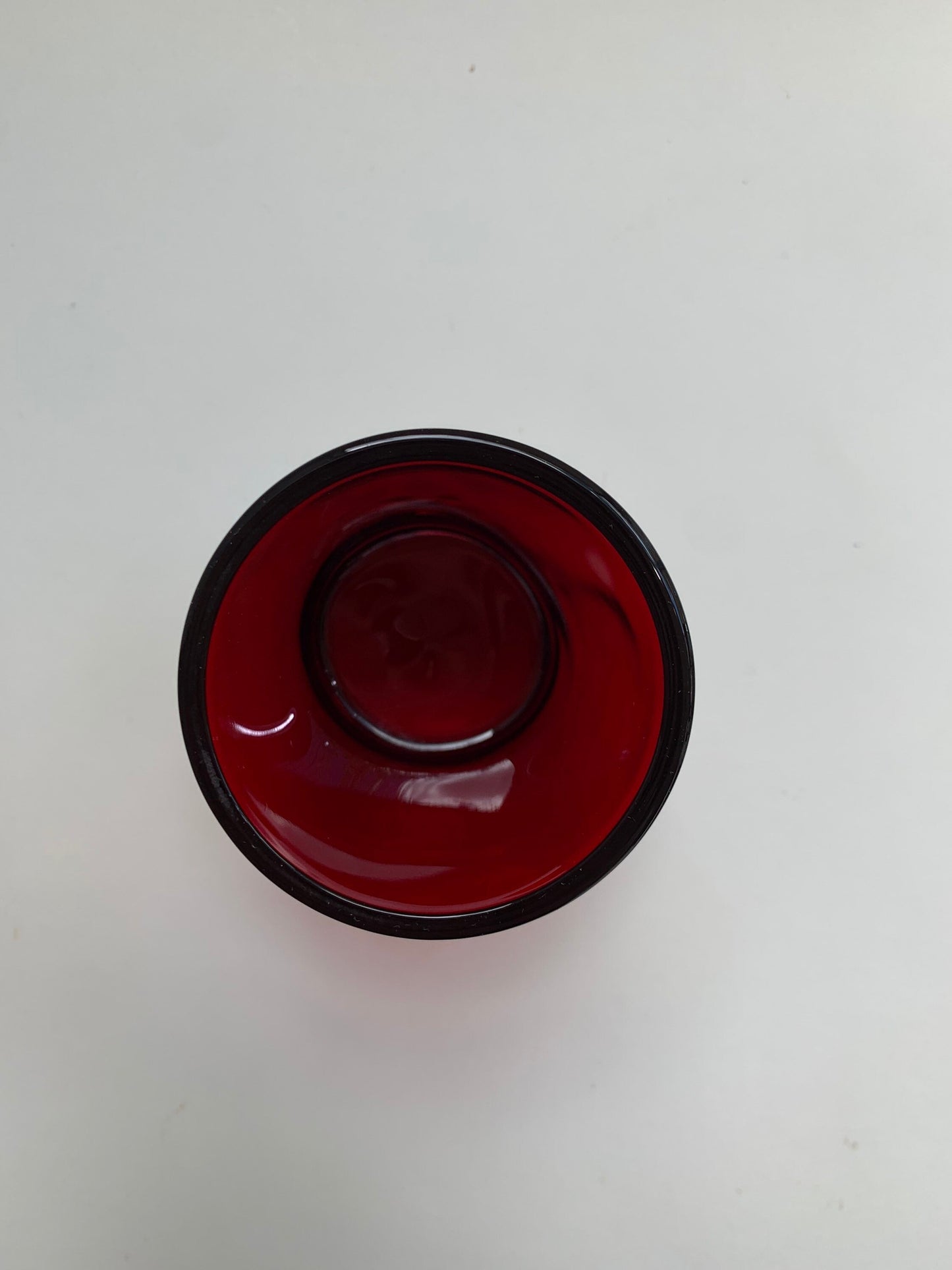 Pressed Ruby Glass Juice Glass - Vintage