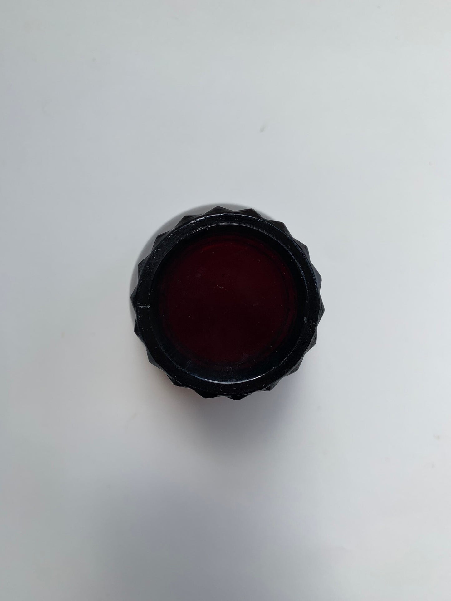 Pressed Ruby Glass Patterned Juice Cup or Cocktail Glass - Vintage