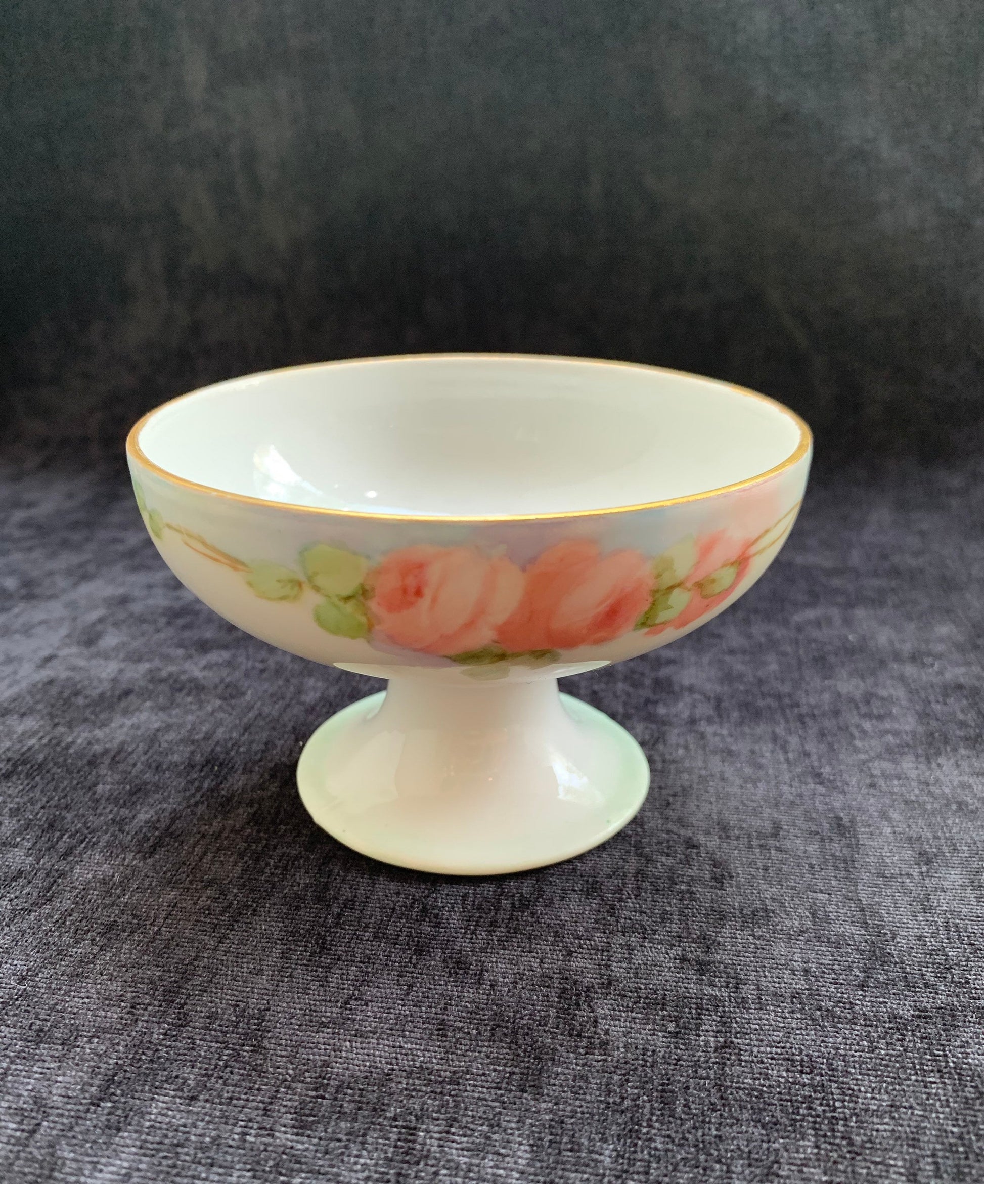 Hand Painted DC France Maley Design, Compote Dishes - Set of 2 - Vintage