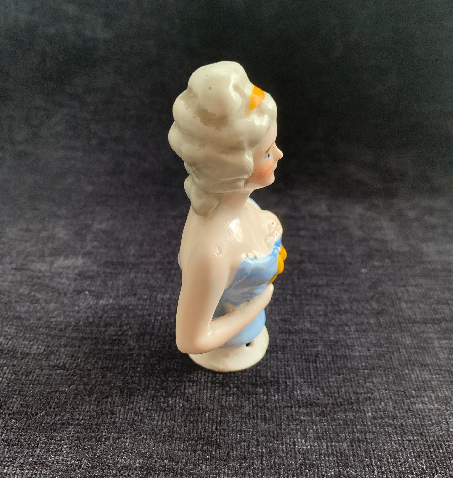 Bisque Victorian Lady Handle Topper for Clothes Brush Made in Germany