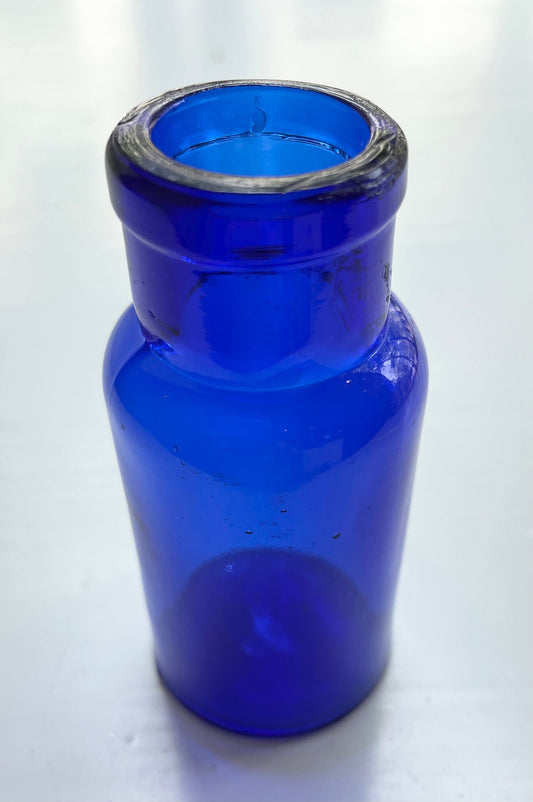 Cobalt Blue Vintage Hand Blown Medicine Bottle - Late 1800s
