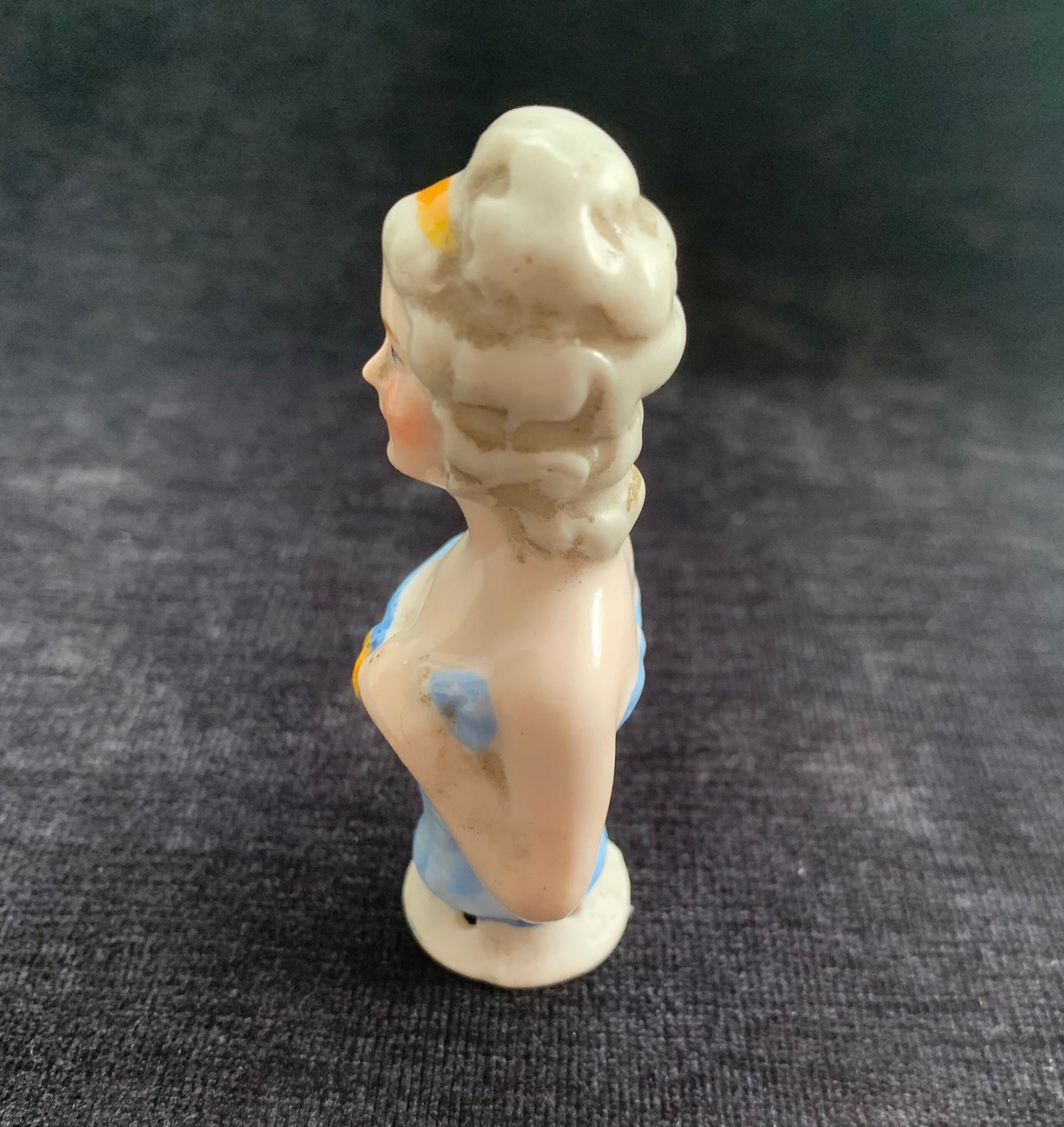 Bisque Victorian Lady Handle Topper for Clothes Brush Made in Germany