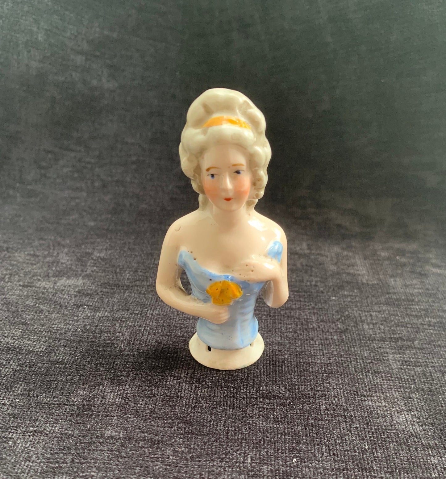 Bisque Victorian Lady Handle Topper for Clothes Brush Made in Germany
