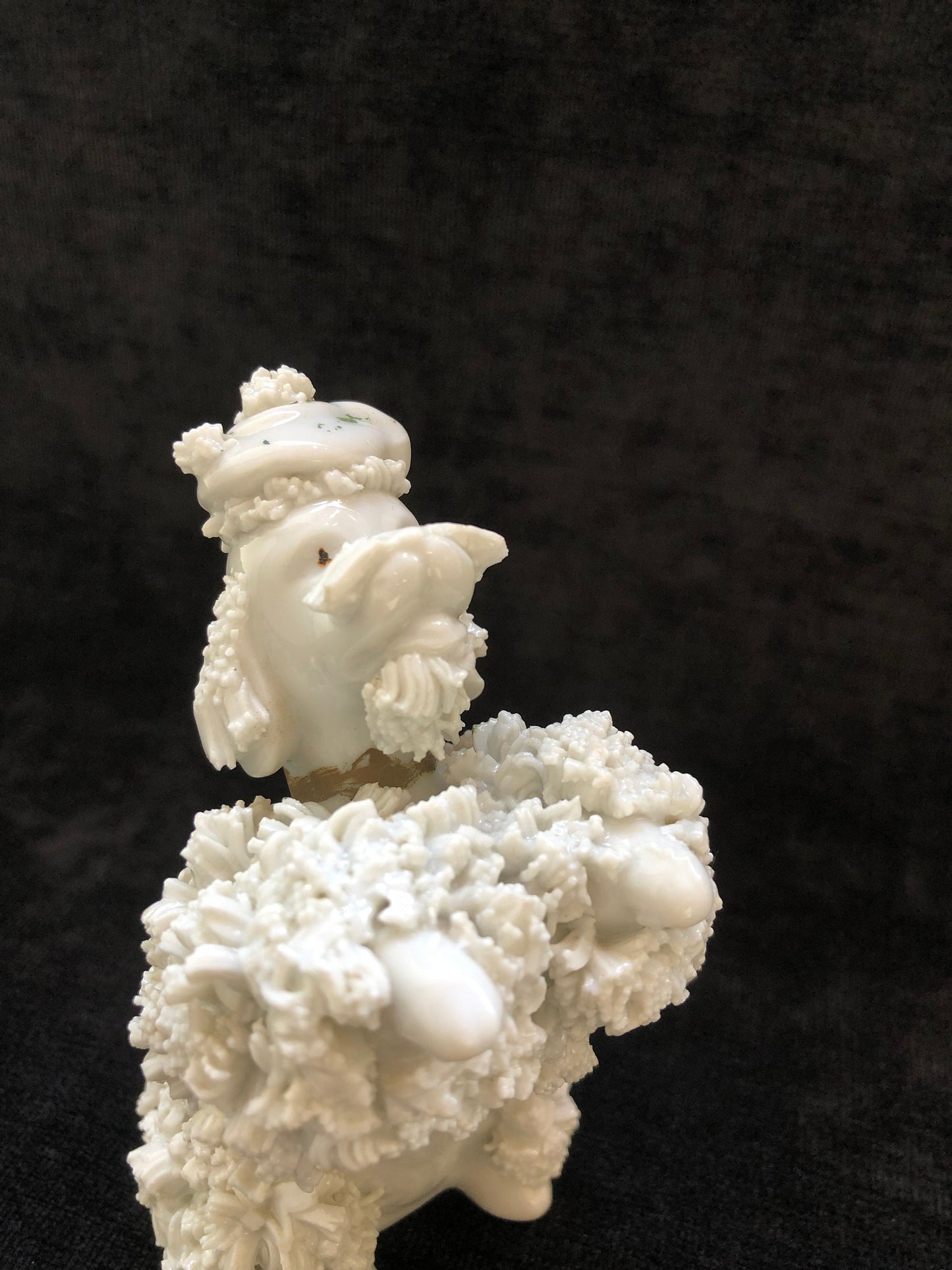 Spaghetti Glass White Poodle With a Beret - Mid Century Modern