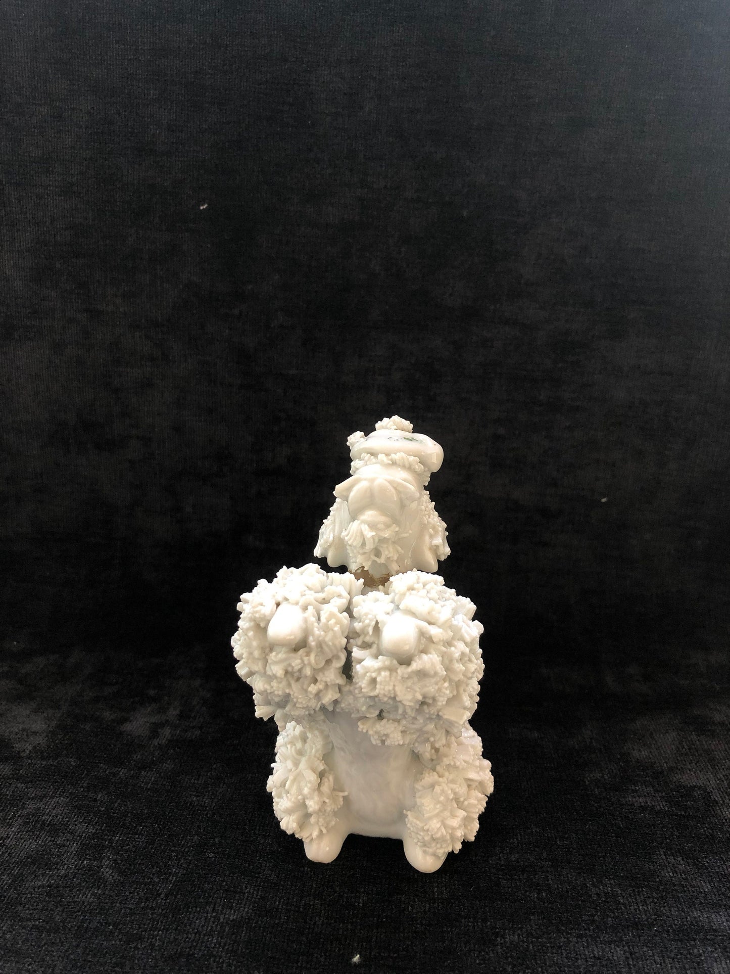 Spaghetti Glass White Poodle With a Beret - Mid Century Modern