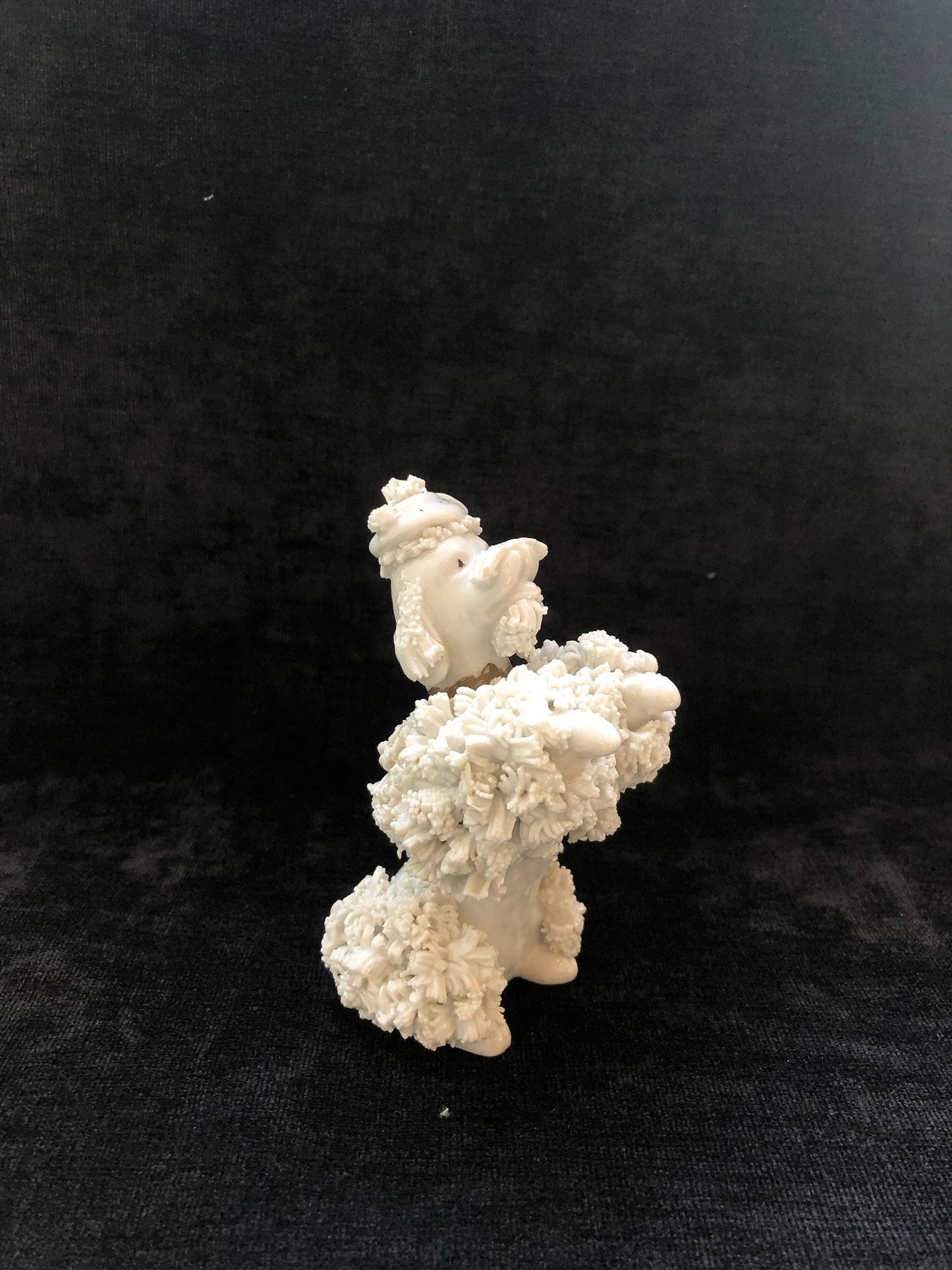 Spaghetti Glass White Poodle With a Beret - Mid Century Modern