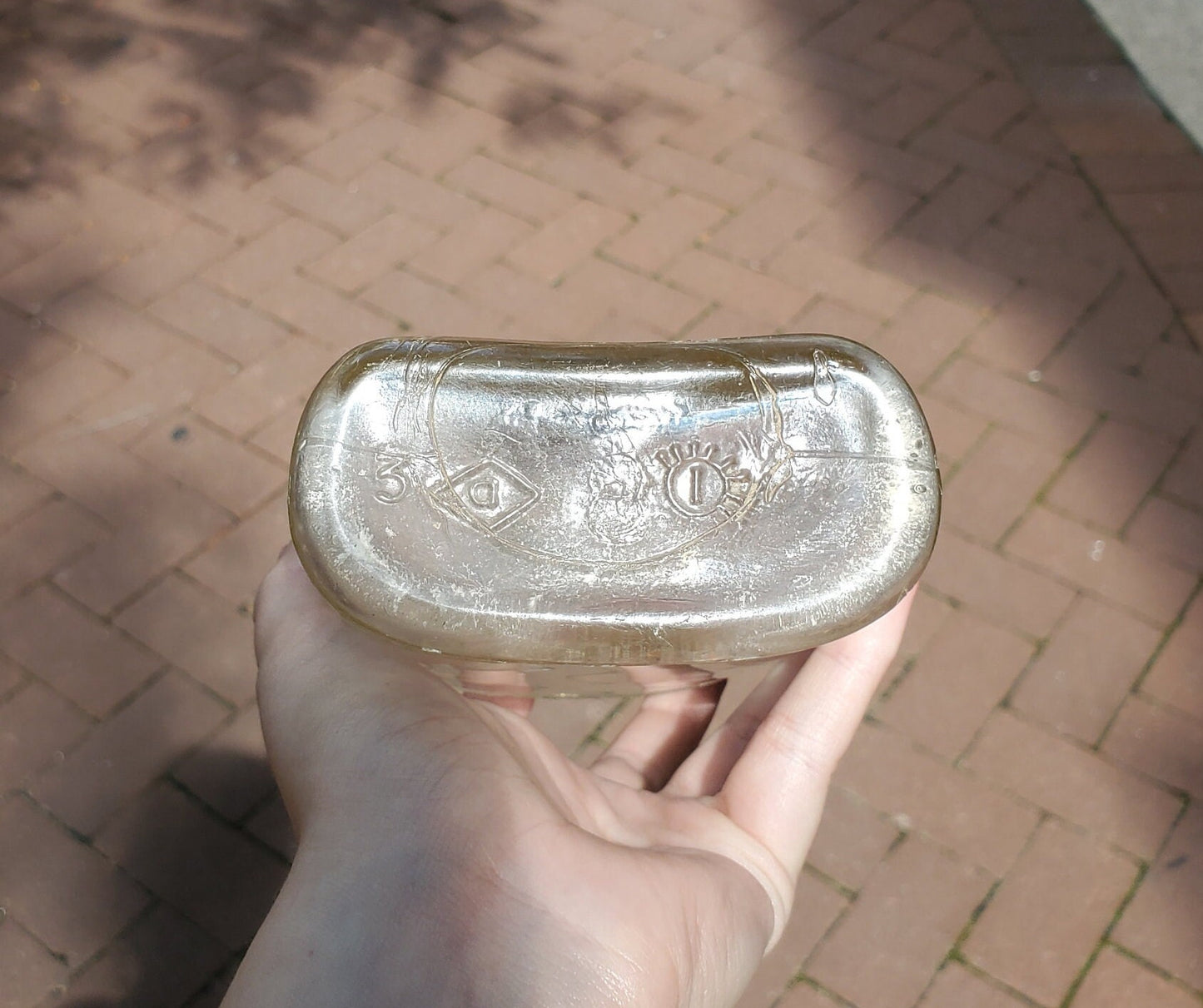 Carnival Glass Golding Wedding, 1940s Whiskey Bottle with Lid