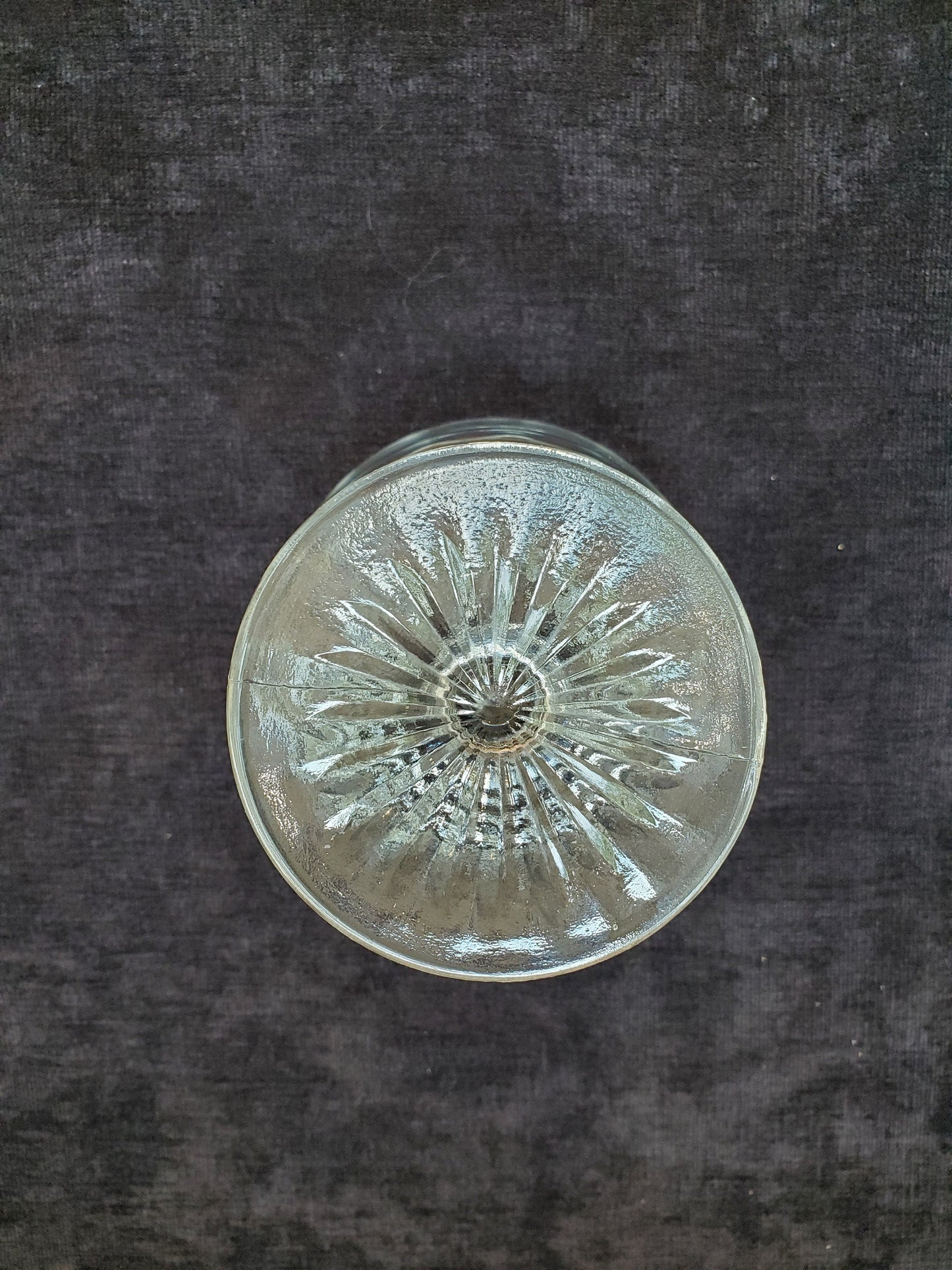 Clear Depression Glass Pedestal Dessert Cups - Concentric Circles Pattern Depression Glass - Set of 6 Ice Cream or Pudding Cups