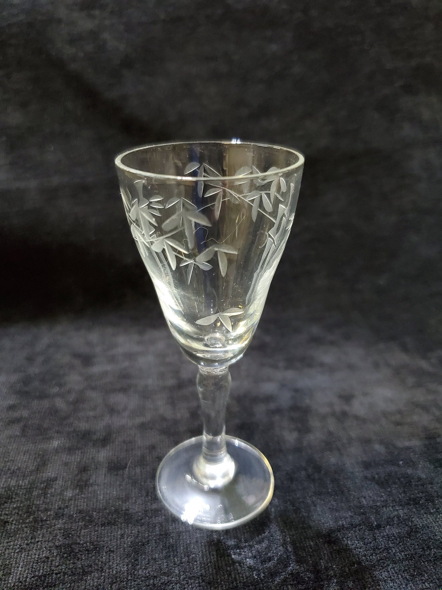 Noritake Sasaki Aperitif Glasses In Cut Bamboo Pattern- Set of 3 From the 1920s