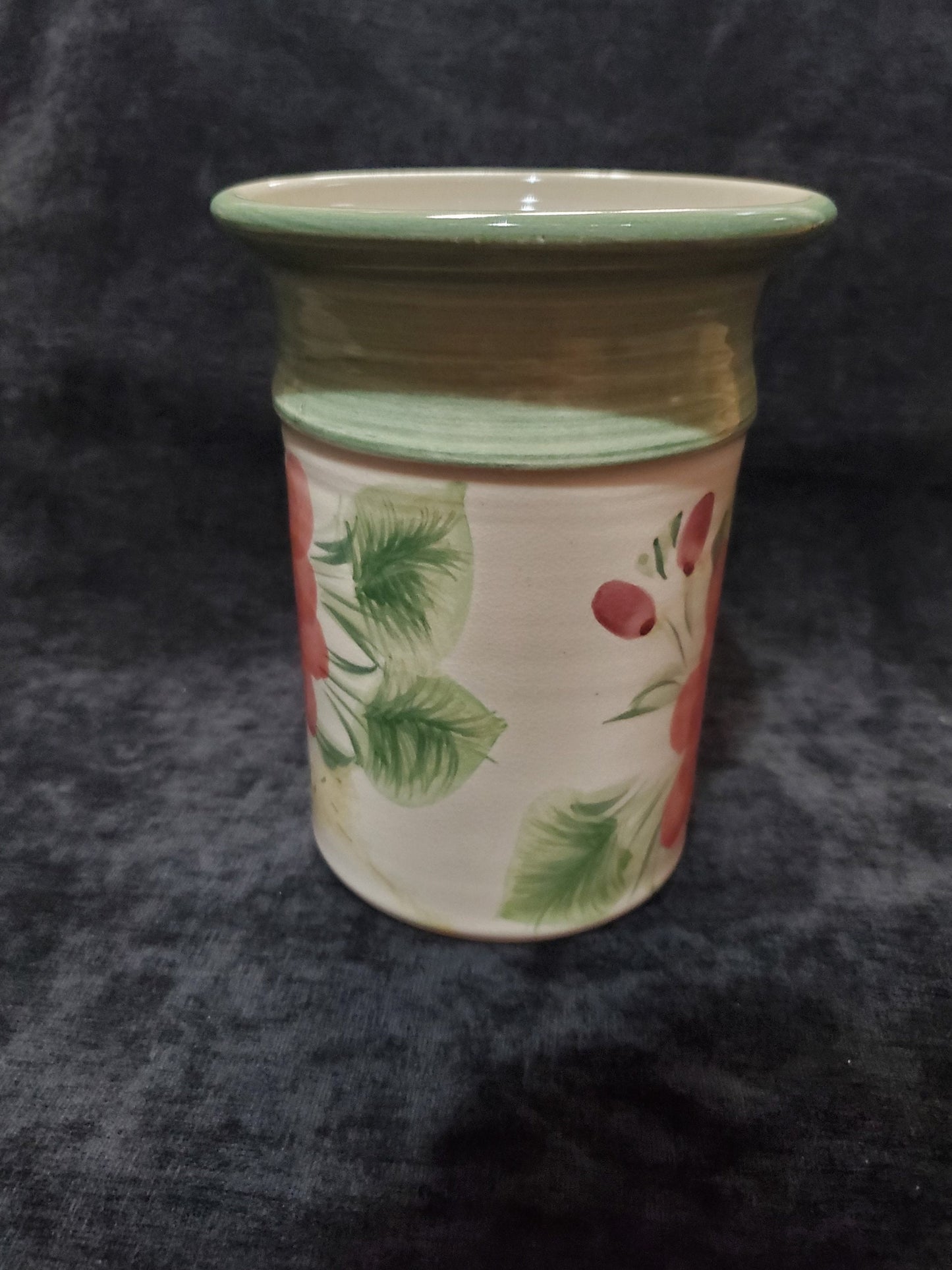 Hand Thrown and Handpainted Flowered Vase