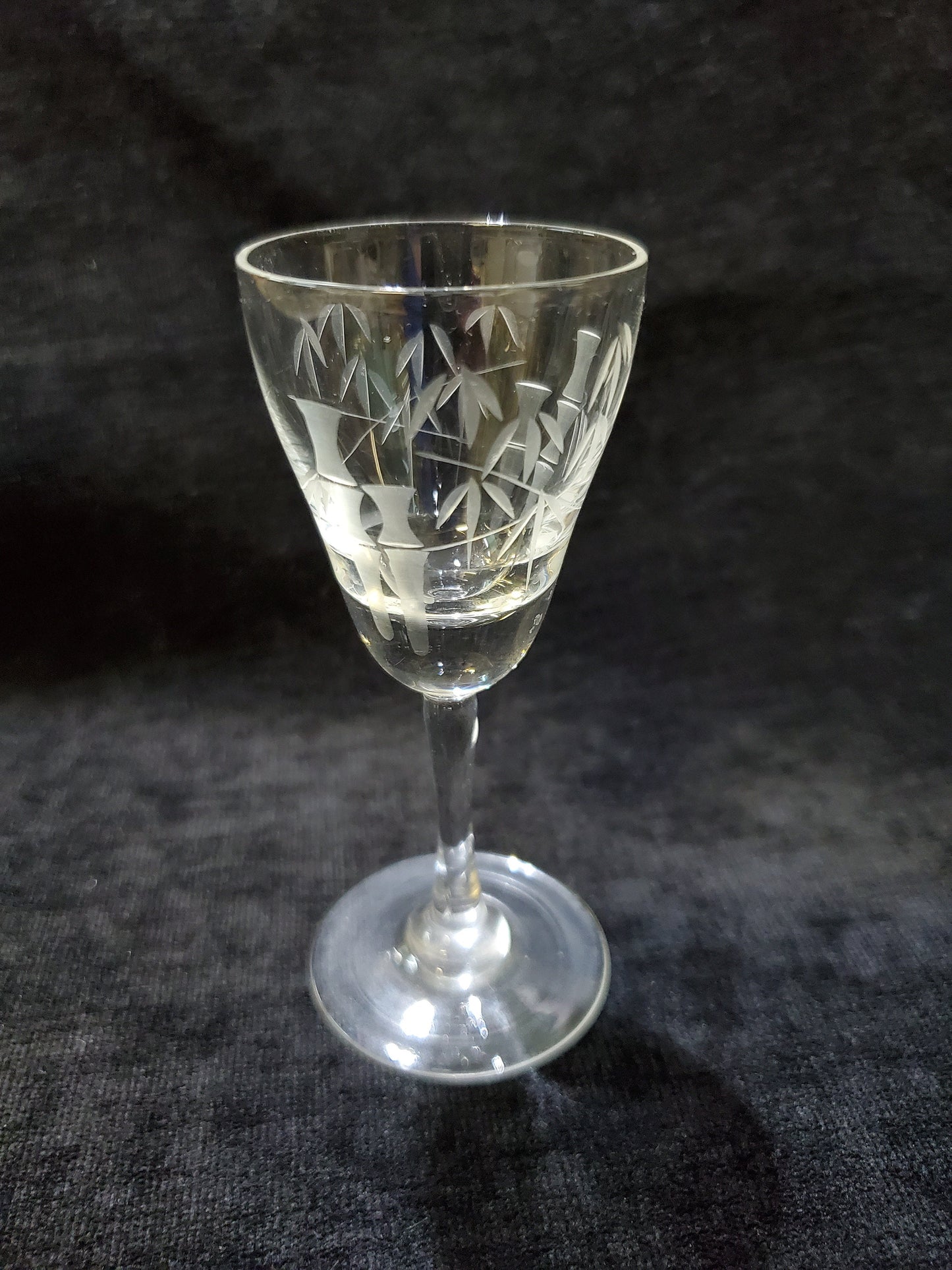 Noritake Sasaki Aperitif Glasses In Cut Bamboo Pattern- Set of 3 From the 1920s