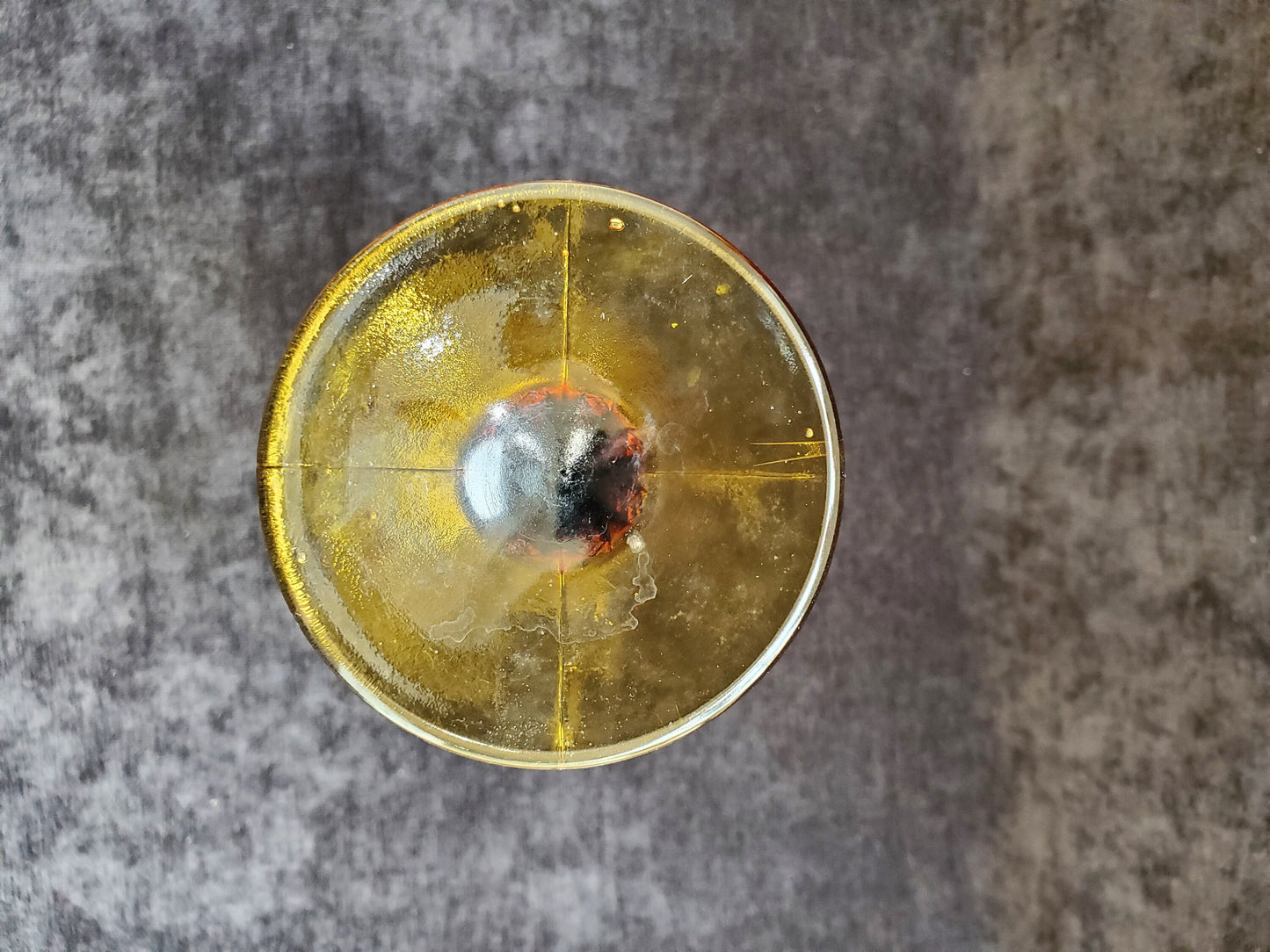Amber Colored Pressed Glass Bud Vase in Zipper Pattern