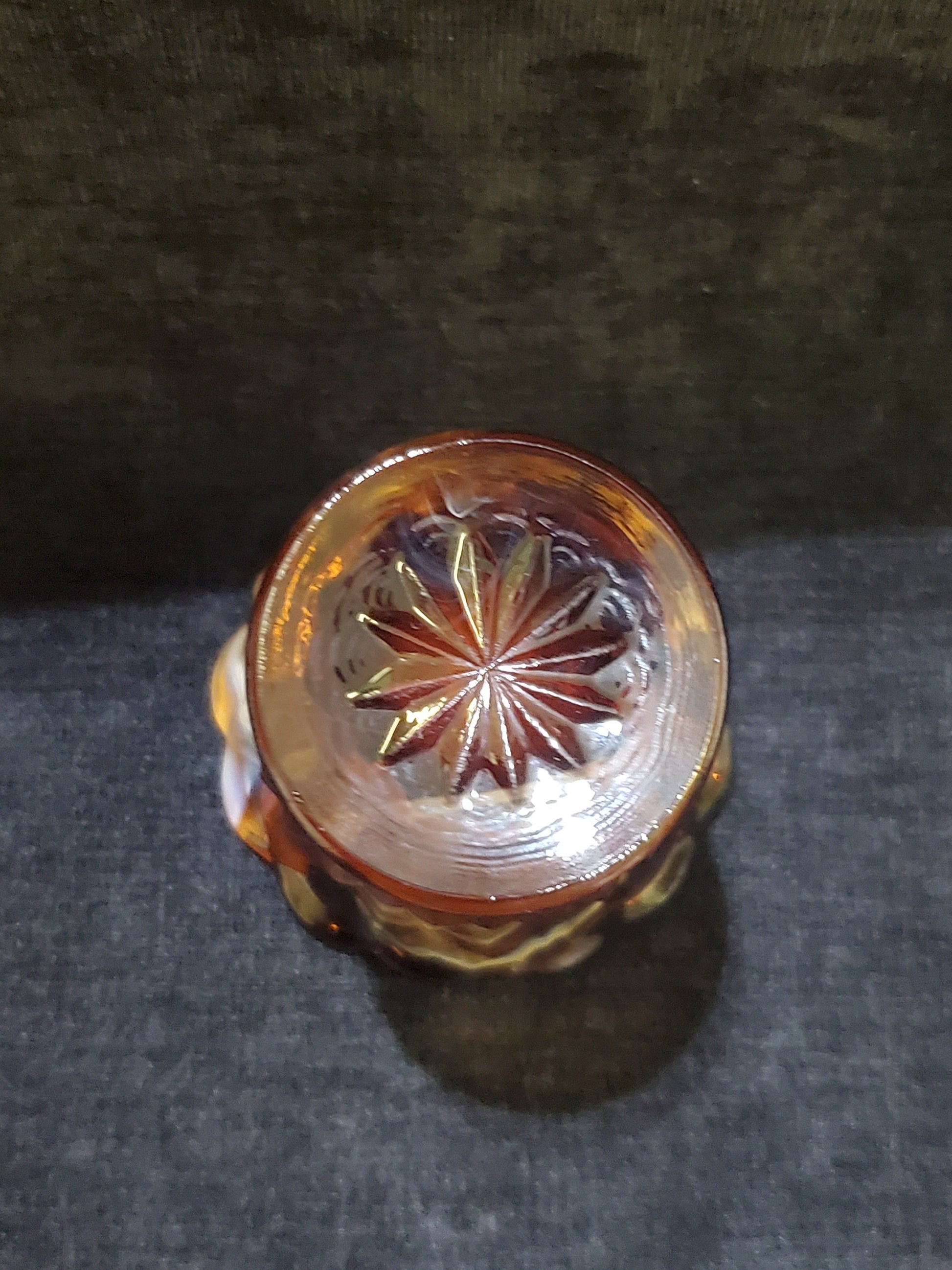 Caramel and White Slag Glass Tooth Pick Holder - Vintage