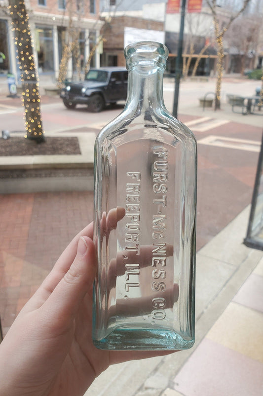 Furst-McNess Co. Freeport Illinois 1908, Vintage Glass Bottle