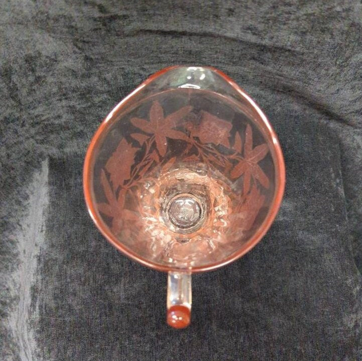 Jeannette Pink Poinsettia Depression Glass Pitcher
