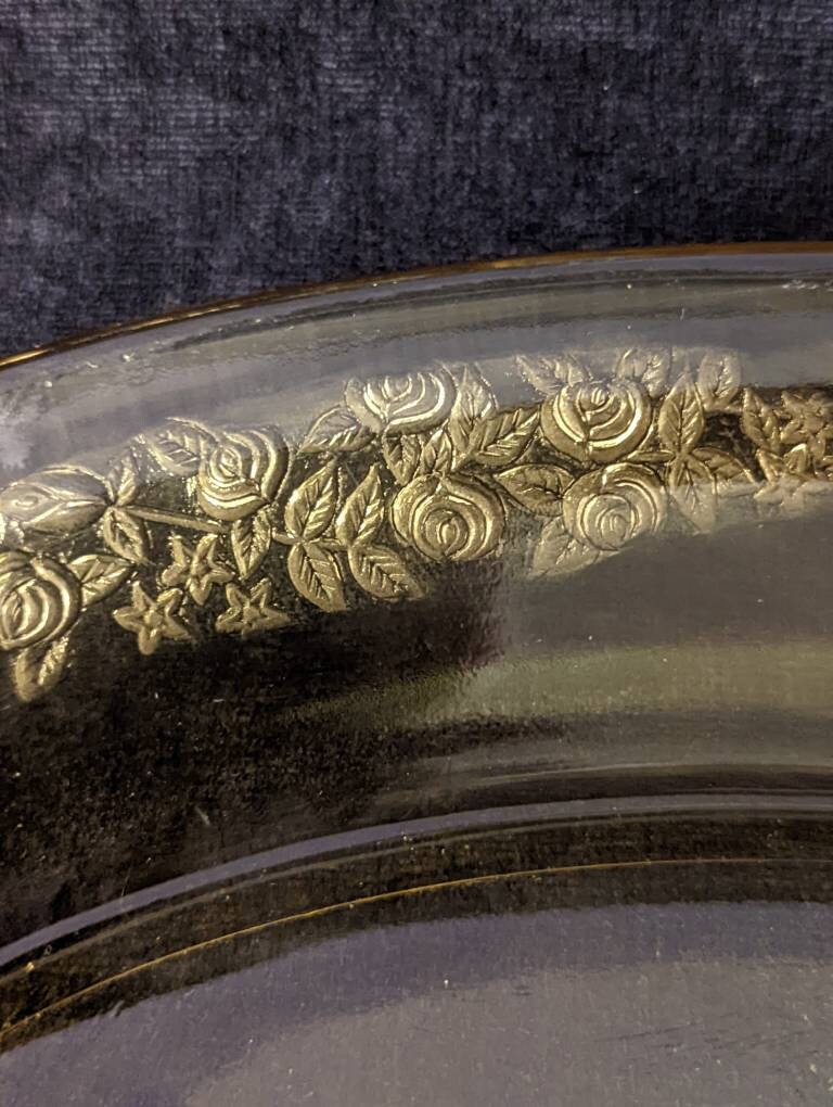 Oval Amber Depression Glass Tray by Federal Glass - Serving Tray in Rose of Sharon 1930s