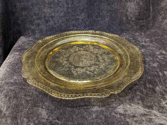 Federal Glass 11" Patrician Spoke Plate/Platter - Vintage 1930s- 9 Pieces Sold Individually - Amber Depression Glass