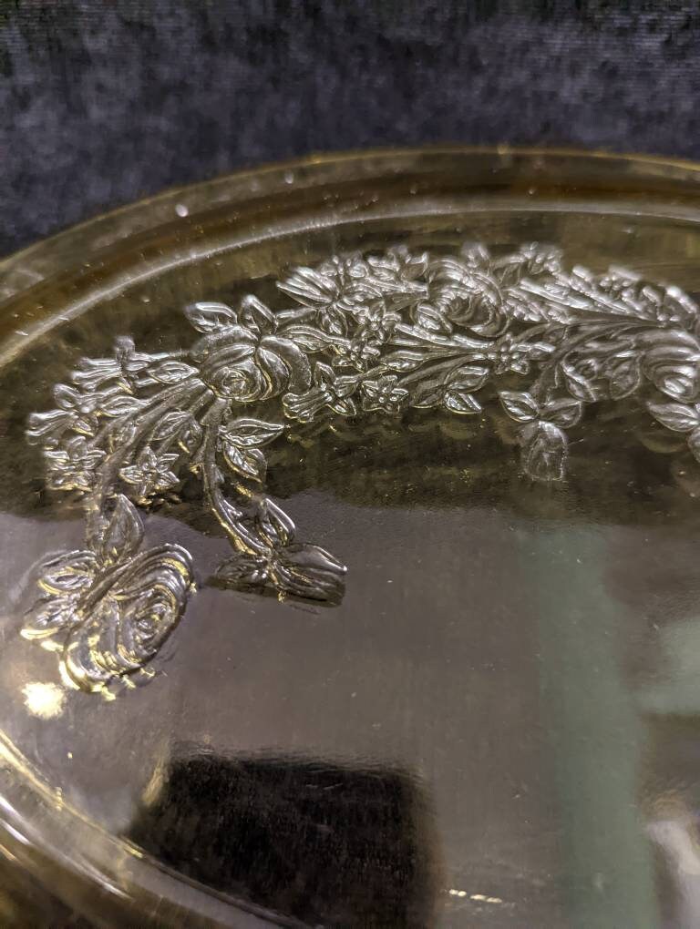Oval Amber Depression Glass Tray by Federal Glass - Serving Tray in Rose of Sharon 1930s