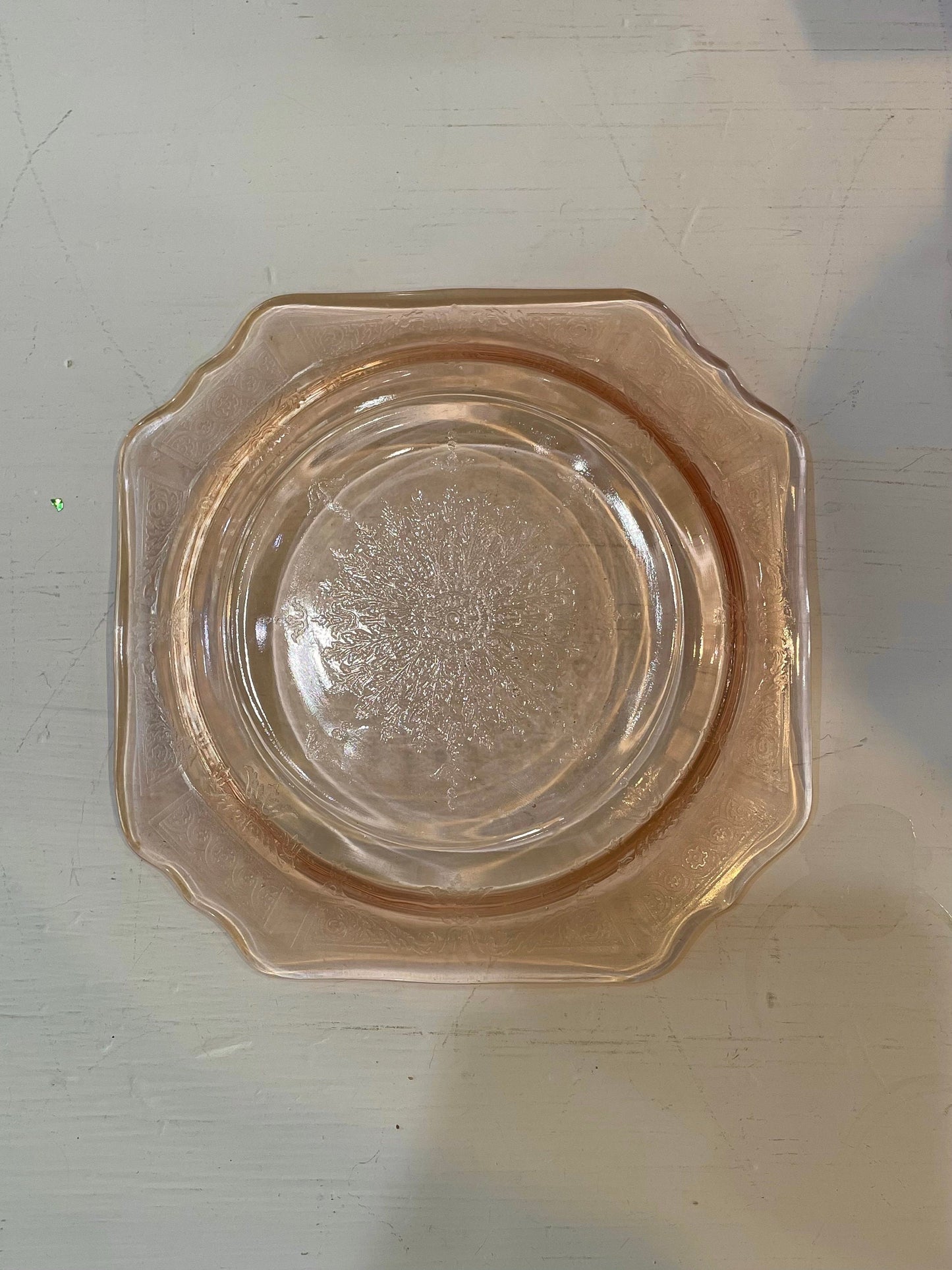 Pink Princess Anchor Hocking Glass Depression Era-- Bread and Butter/Dessert Plate