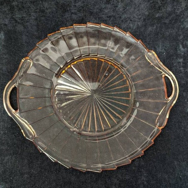 10.25" Pink Depression Glass Tray