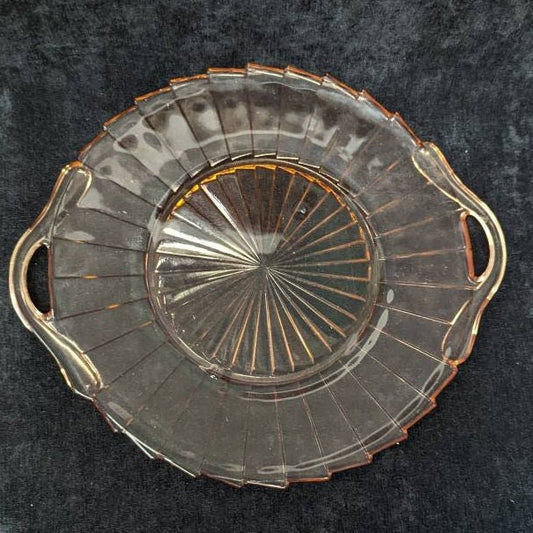 10.25" Pink Depression Glass Tray