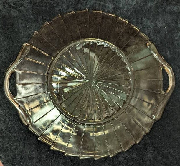 10.25" Pink Depression Glass Tray