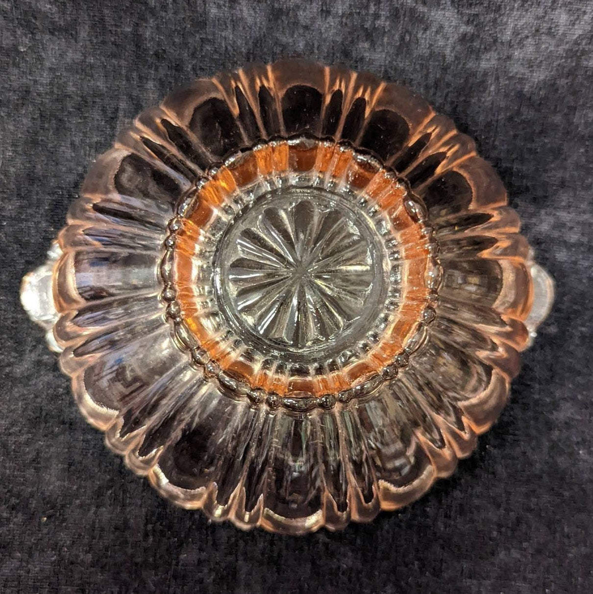 6.5" Pink Depression Glass Anchor Hocking Co - Rare Old Cafe Pattern Pink Depression glass - Pink Depression Glass Bowl With Handles