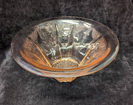 Large Pink Princess Depression Glass Bowl For Food or Flower Centerpiece 9.5" Diameter