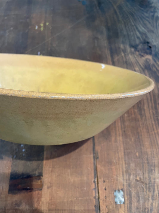 Large Antique Yellowware Bowl  - Early 1800s - Pimitive Pottery - Farmhouse Yellowware