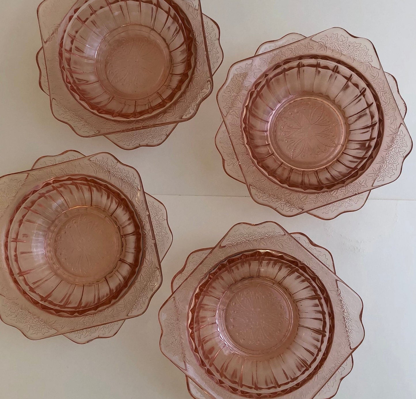 1930s Jeannette Pink Depression Glass Berry Bowls RARE - Adam Pattern Pink Depression Glass - 12 available, Sold Individually