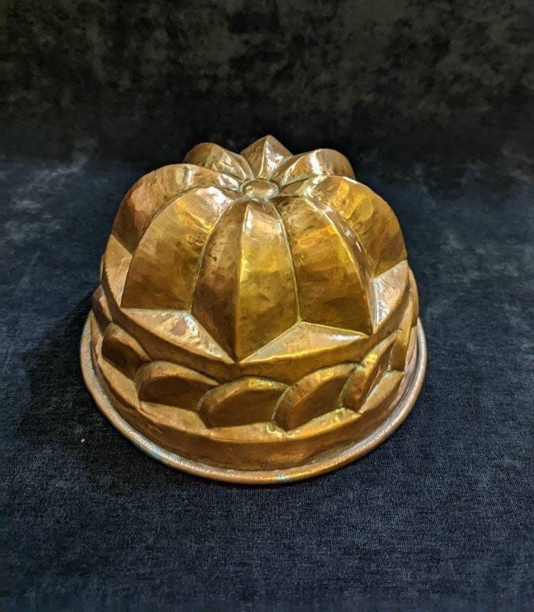 Hand Hammered Late 1800s Round Dome Food Mold