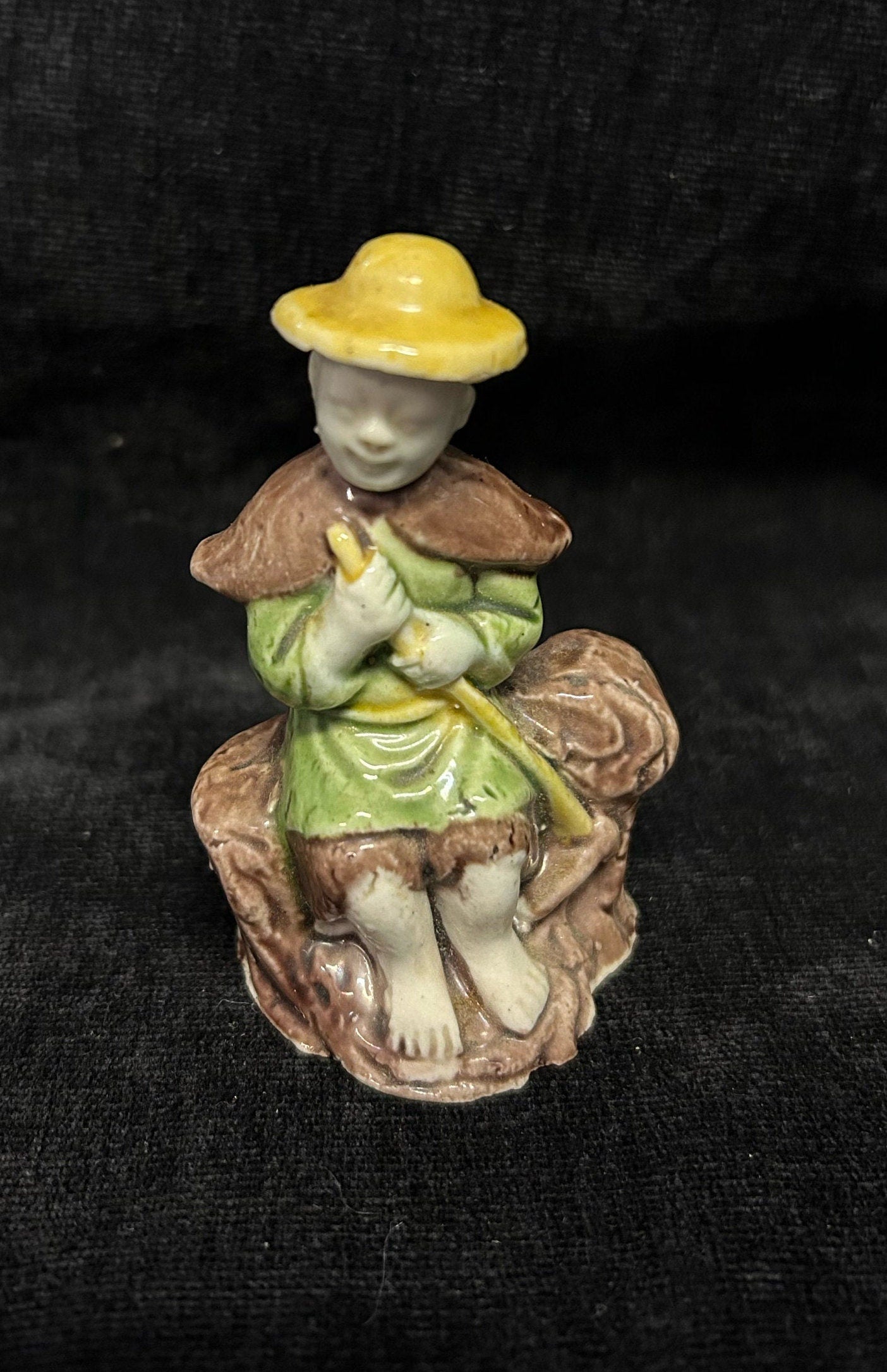 Chinese Mudman Character - Young Man with Scythe - Chinese Mudman - Antique Figurine