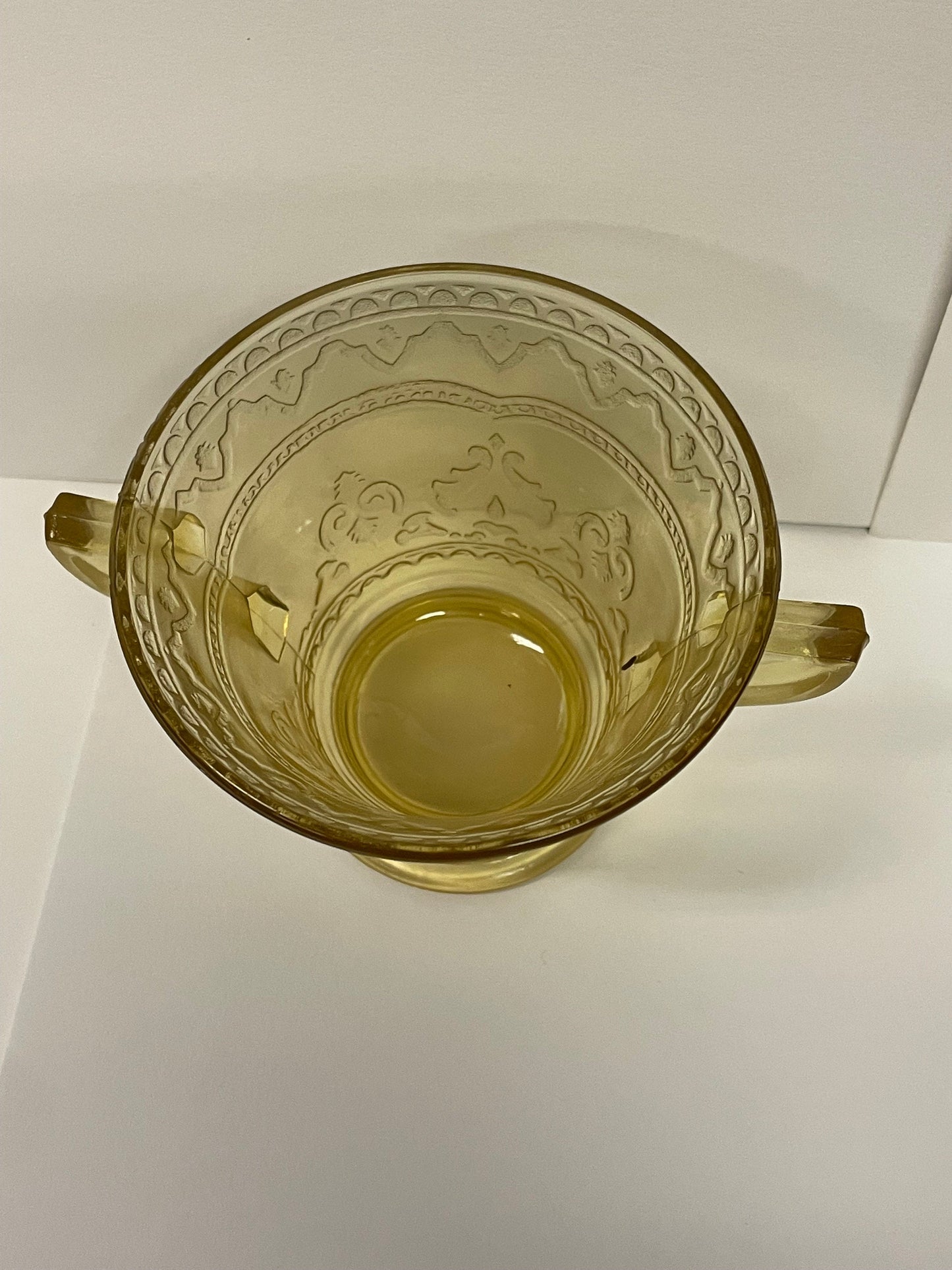 Madrid Amber Sugar Bowl with Handles - Federal Glass - Depression Glass
