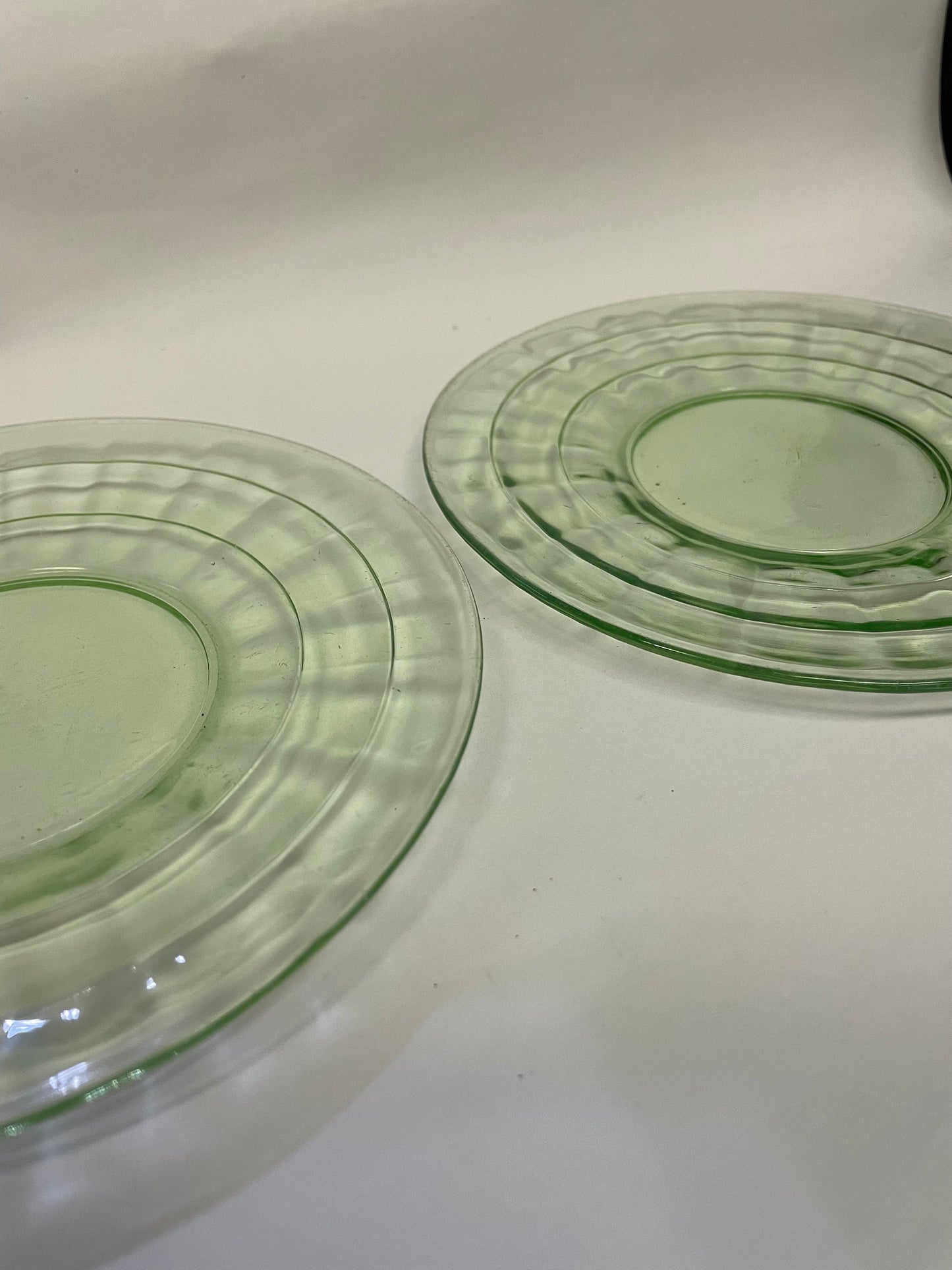 Block Optic Pattern Bread and Butter Plates - 2  Sold Separately - Anchor Hocking Glass - Depression Glass