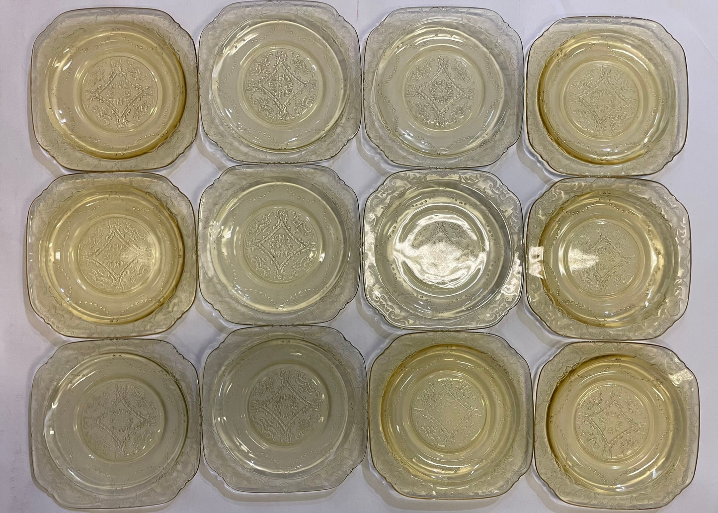 Madrid Amber Federal Glass 6" Bread / Dessert Plates, 12 Sold Separately - 1930s originals