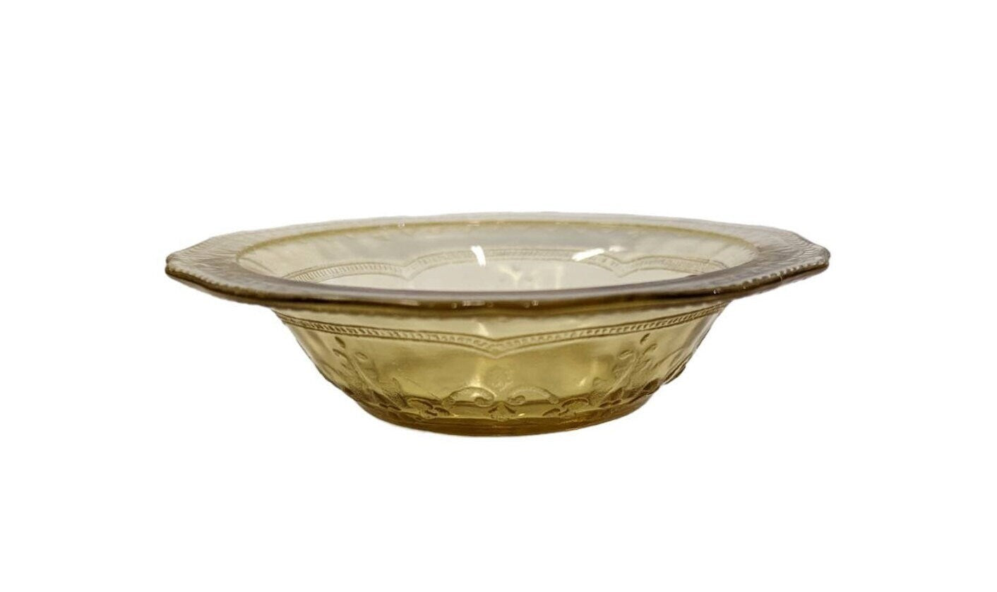 Patrician Spokes - Amber Madrid - Federal Glass Fruit Nappy Bowl - 5 Sold Separately