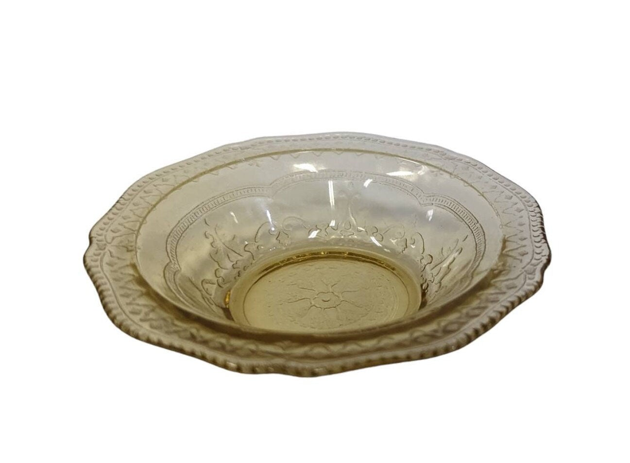 Patrician Spokes - Amber Madrid - Federal Glass Fruit Nappy Bowl - 5 Sold Separately