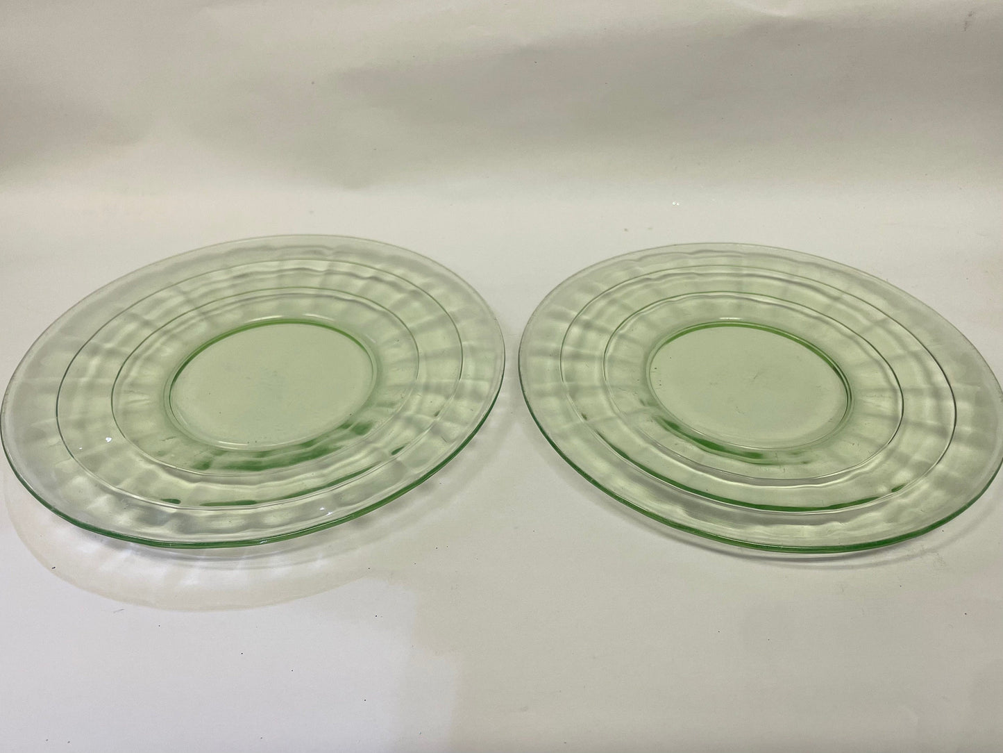Block Optic Pattern Bread and Butter Plates - 2  Sold Separately - Anchor Hocking Glass - Depression Glass