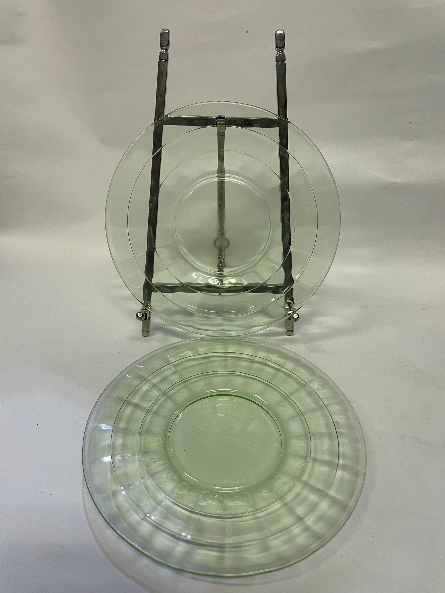 Block Optic Pattern Bread and Butter Plates - 2  Sold Separately - Anchor Hocking Glass - Depression Glass