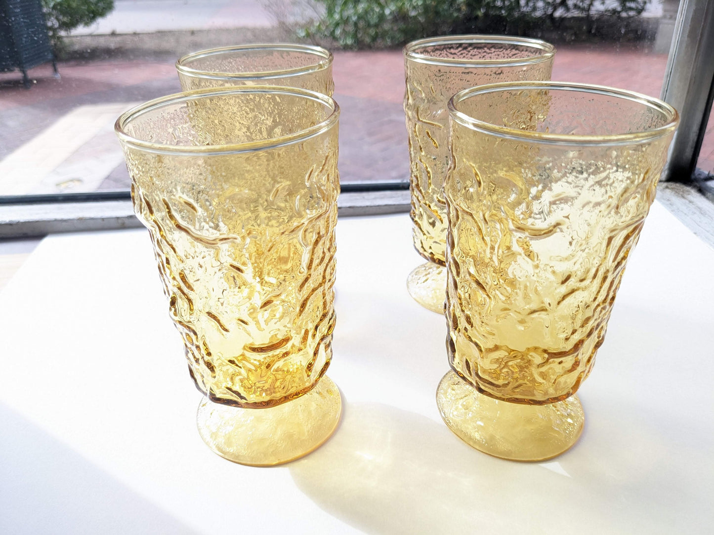 Anchor Hocking Milano Honey Gold Glasses-4 available, sold individually.