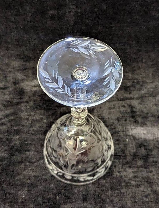 12 Gorgeous Engraved Stemmed Cocktail Glasses - Stemmed Cordial Glasses