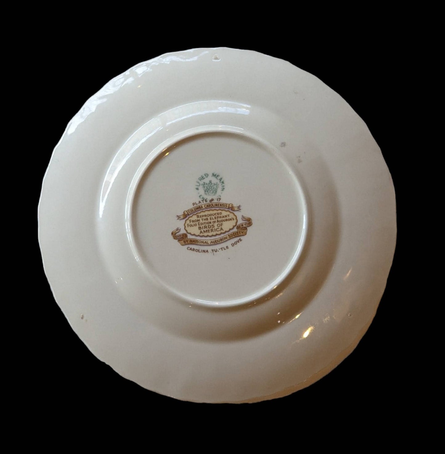 Audubon Society Carolina Turtle Dove Plate