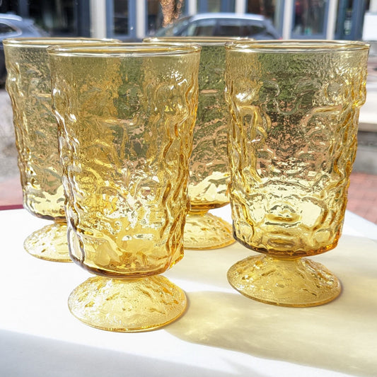 Anchor Hocking Milano Honey Gold Glasses-4 available, sold individually.